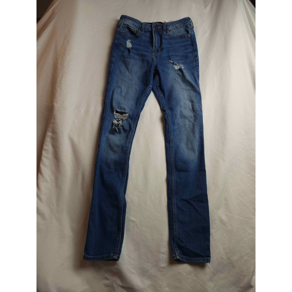 Hollister Skinny Jeans Womens Size 3R 26x27 Blue Denim Distressed Streetwear Y2K